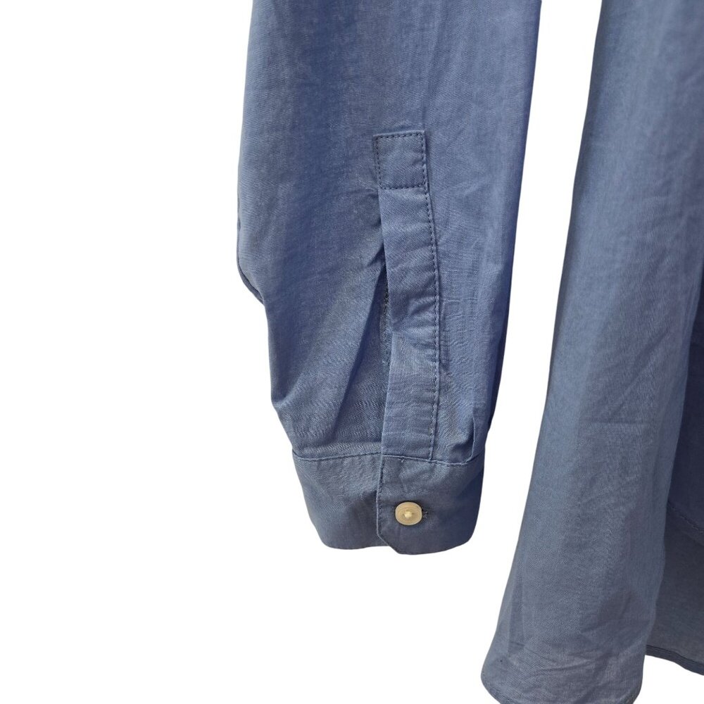 Loft The Softened Half Button Down Oversized Popover Shirt Size Small - Picture 5 of 6
